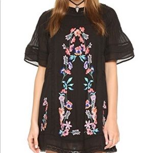 Free People Victorian Embroidered Mini Dress